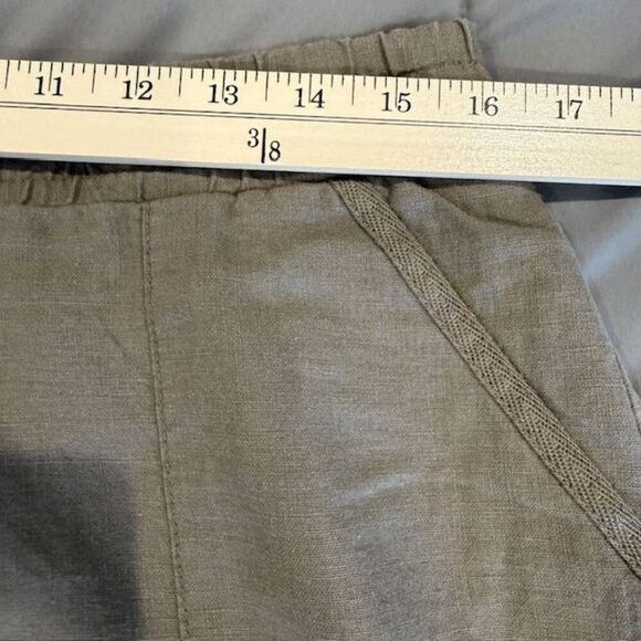 NWT EST. 1946 Linen Blend Shorts Light Brown Elastic Waist Pockets Size Medium - Picture 8 of 10